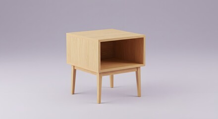 Studio Shot of a Wooden Bedside Table