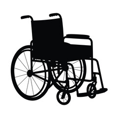 Fototapeta premium Black silhouette of a standard wheelchair