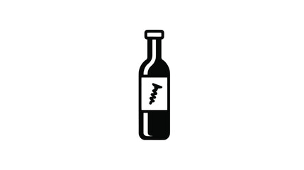 Wine Bottle Icon: Elegant Vector Graphic for Labels & Designs