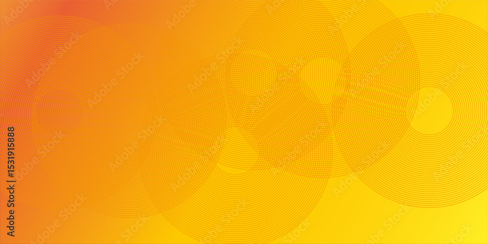 Poster abstract yellow background with circular shapes and halftone composition. vector illustration
