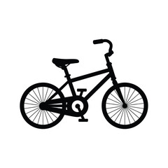 Obraz premium Simple black silhouette of a kids bicycle