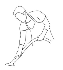 man cleaning with vacuum cleaner