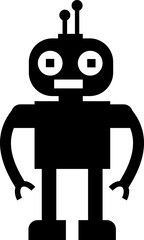 Robot Icon, icons in vibrant and outline styles, showcasing playful designs, ideal for technology, and futuristic projects. Digital artificial intelligence chatbot, friendly Electric cyborg agent