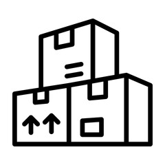 Stacked Boxes Vector Line Icon Design