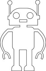 Robot Icon, icons in vibrant and outline styles, showcasing playful designs, ideal for technology, and futuristic projects. Digital artificial intelligence chatbot, friendly Electric cyborg agent