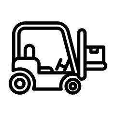 Forklifter Vector Line Icon Design