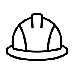 Safety Helmet Vector Line Icon Design