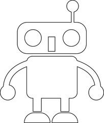 Robot Icon, icons in vibrant and outline styles, showcasing playful designs, ideal for technology, and futuristic projects. Digital artificial intelligence chatbot, friendly Electric cyborg agent