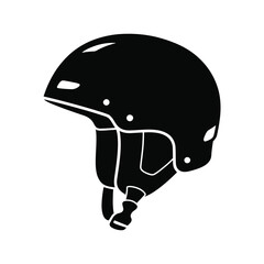 Black silhouette of a snowboarding helmet