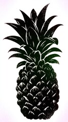 Obraz premium Dark stylized pineapple graphic