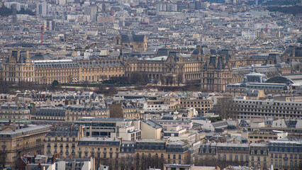 View of the city of Paris from above