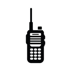 Black and white handheld two way radio icon