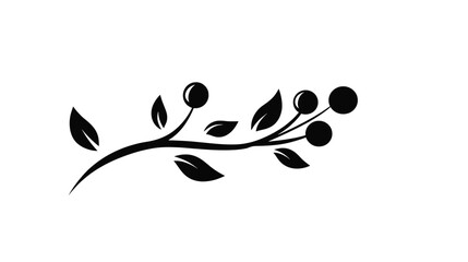 Elegant Black Branch Silhouette: Vector Design Element