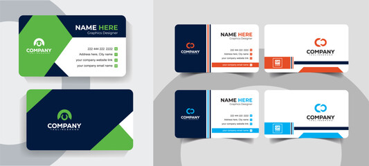 Creative Modern Corporate Business Card Template with Minimal Style. Modern business card template for corporate and personal branding.