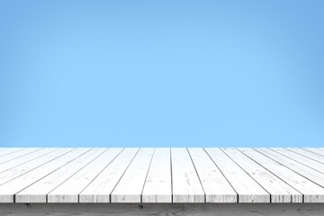 empty wooden table top isolated on white background, used for display or montage your products