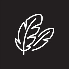 Delicate Feather Duo Minimalist Design Graceful White Outline Illustration