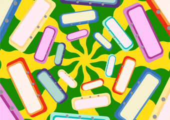 Abstract Color Burst An artistic array of colorful geometric shapes in a vibrant pattern, celebrating the explosion of imagination and a feast for the eyes.