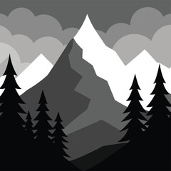 Obraz premium Mountain Landscape with Pine Trees