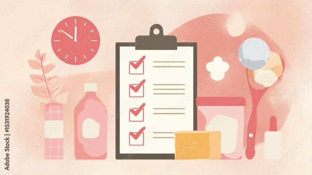 Poster weekly self-care challenge infographic featuring a checklist layout with various self-care items and