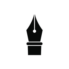 Simple black ink pen nib icon illustration