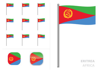 Eritrea Flag Country Waving Animation App Icon Vector