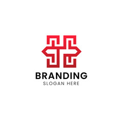 Obraz premium Arrow Letter H company logo.