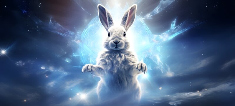 Galaxy Version of rabbit angel world, ai generative