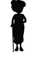 Old man with a cane silhouette vector 