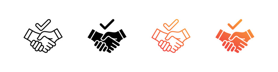 Handshake Multiple Style Icon Set 