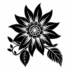 Passiflora flower vector silhouette art
