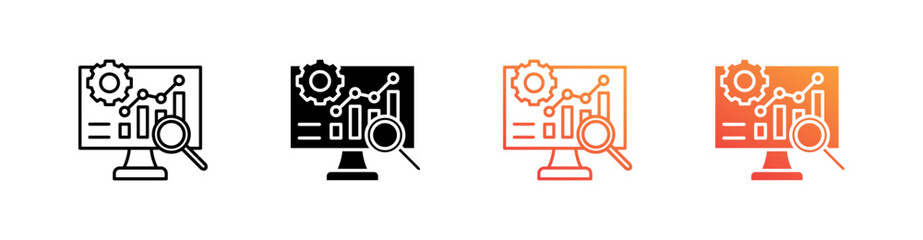 Monitoring Multiple Style Icon Set 
