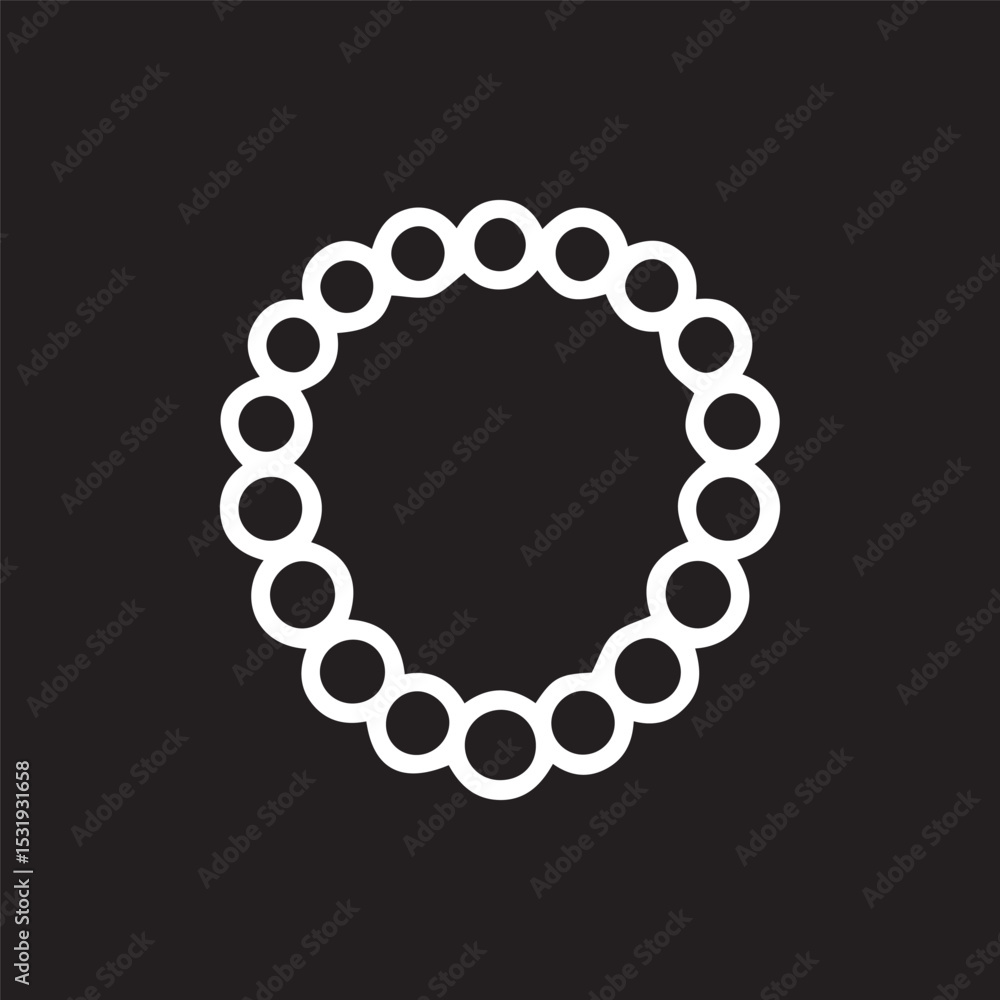 Poster abstract circular design simple white pattern on black background