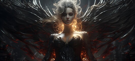 Galaxy Version of demon angel world, ai generative