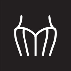Obraz premium Captivating bodice silhouette on a minimalist black backdrop design element