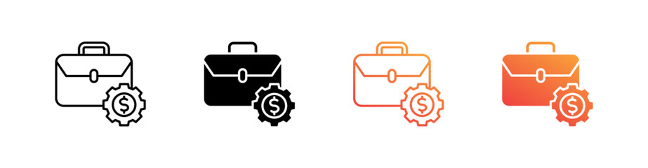 Business Management Multiple Style Icon Set 