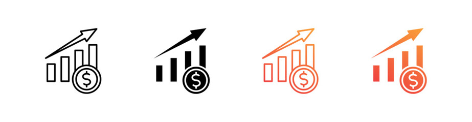 Profit Multiple Style Icon Set 