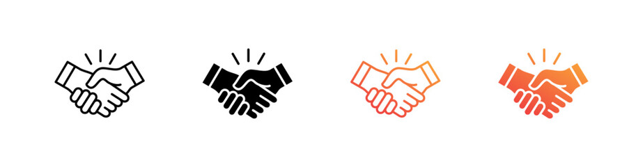 Partnership Multiple Style Icon Set 