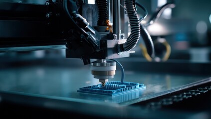 Advanced industrial 3D printing technology used to create tailored products in a manufacturing setting.