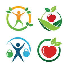 set of healthy logo
