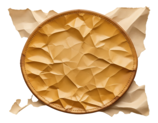 Crumpled Paper Circle with Aged Texture