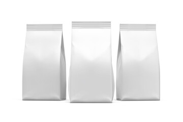 Matte Plastic Paper Coffee Bag Mockup Blank Mockup 3D Rendering