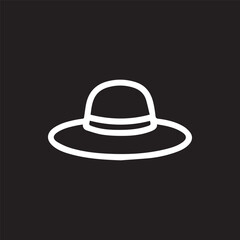 Elegant hat design against a minimalist stark black background style