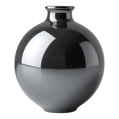 Obraz premium Glossy Black and Grey Ceramic Vase