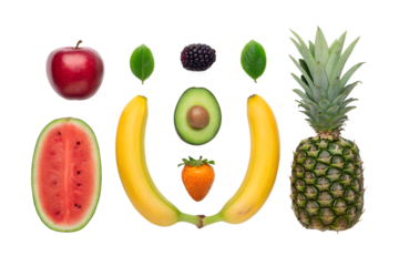 Vibrant Fruit Still Life A Colorful Arrangement of Apples, Bananas, Pineapple, Watermelon, and More