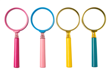 Colorful Magnifying Glasses A Collection of Handheld Magnifiers for Detailed Examination