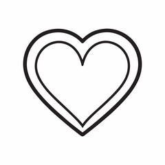 Heart Outline Icon &ndash; Simple Love Symbol Isolated on White Background