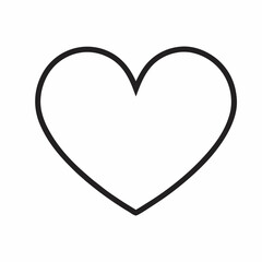 Heart Outline Icon – Simple Love Symbol Isolated on White Background