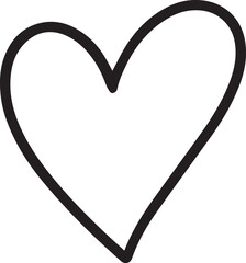 Heart Outline Icon &ndash; Simple Love Symbol Isolated on White Background