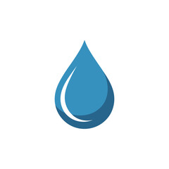 Single Light Blue Water Drop Isolated on White Background for Purity Concepts