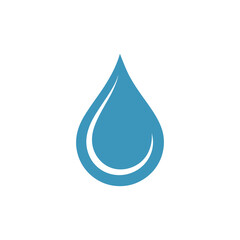 Light Blue Water Drop with White Circle on a White Background